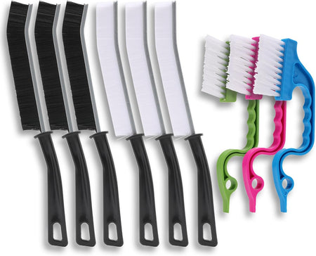 9 Pcs Hard Bristle Crevice Cleaning Brushes for Household Use